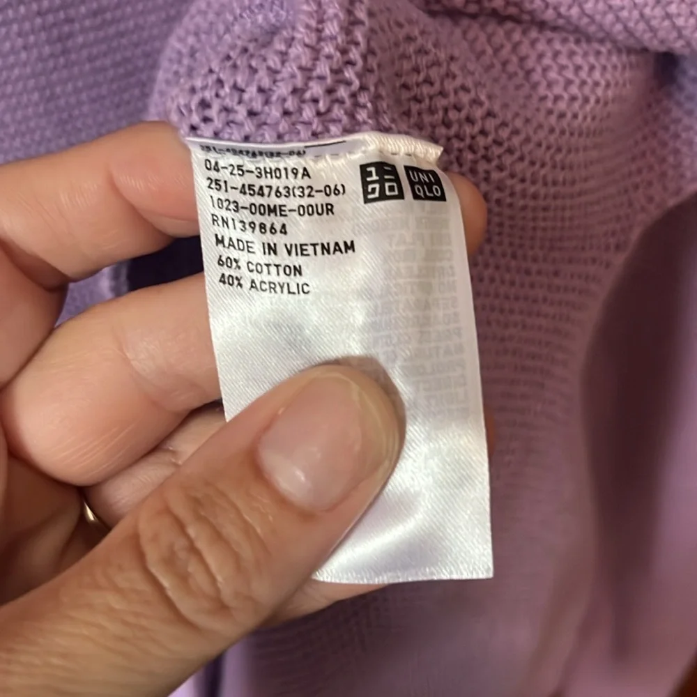 Uniqlo cotton blend knit sweater size M - Picture 6 of 7
